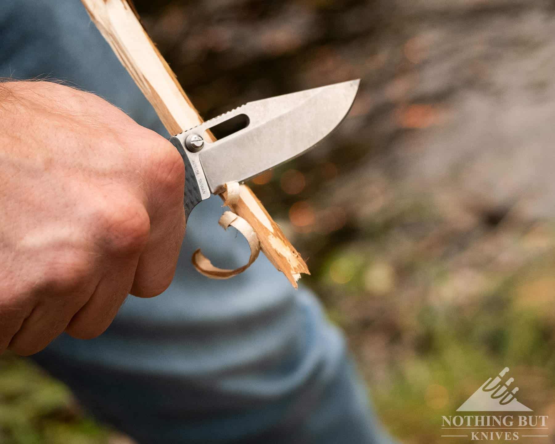 Demko Ad 20.5 Review - Image 3 Demko AD 20.5 Review - Image 1: Carving With The Demko Folding Knife