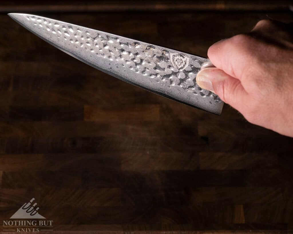 Dalstrong Chef&s Knife - Shogun Series x Gyuto - Japanese AUS-10V - Vacuum Treated - Hammered Finish - 8 inch - w/ Guard