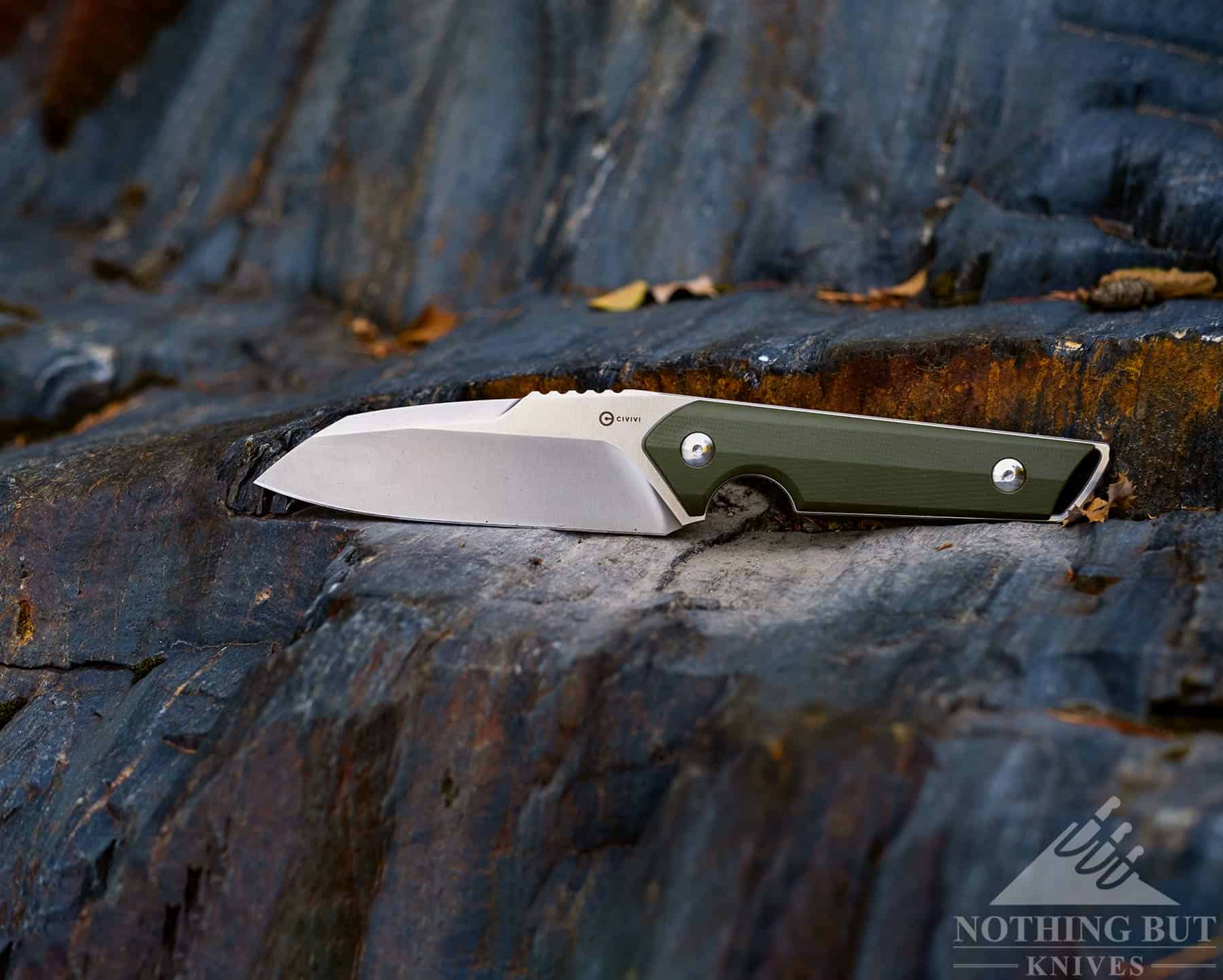 We spent several weeks testing the Civivi Kepler for this knife review. It is shown here on bedrock during one of our testing excursions.