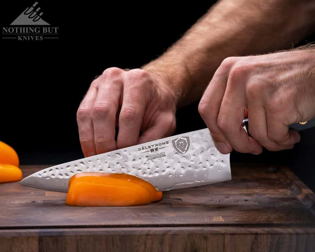 Slicing A Bell Pepper With The Dalstrong Shogun Chef Knife 1