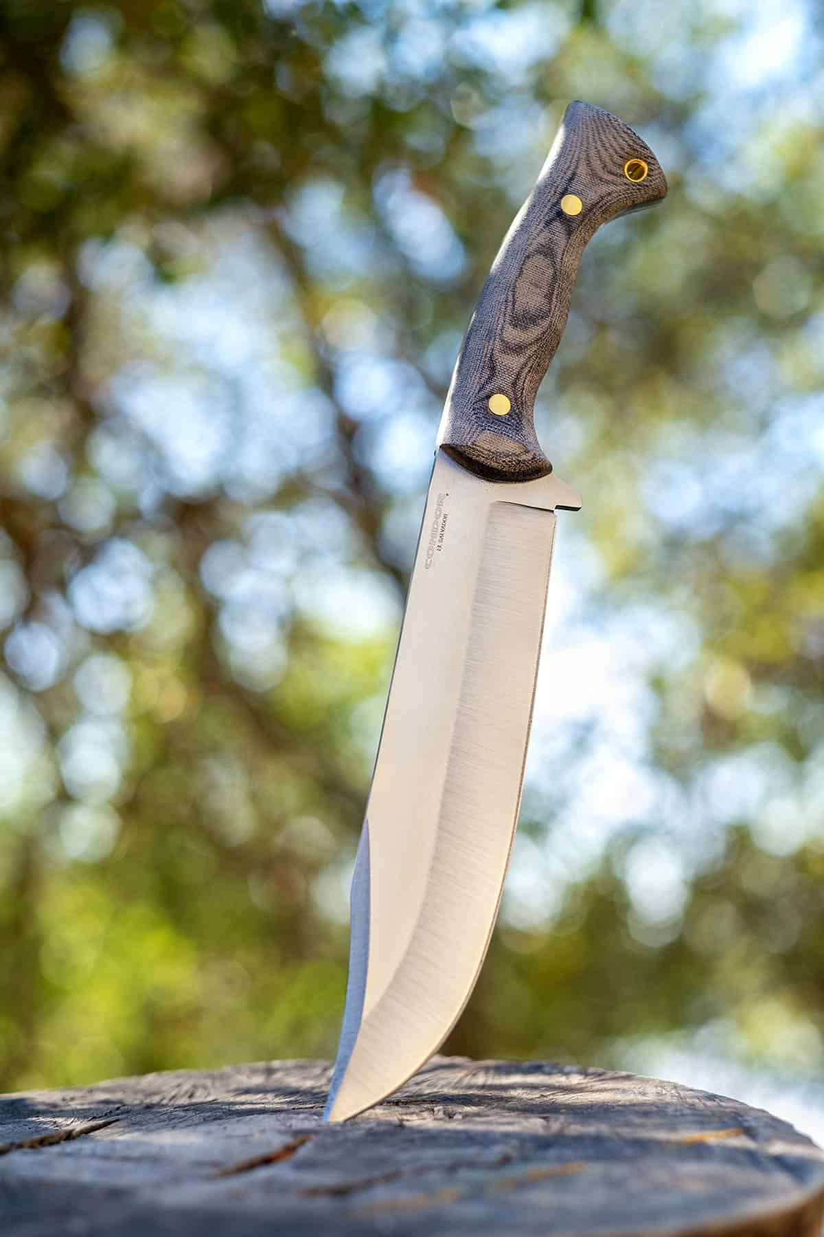 Header image for our Condor Plan A Bowie Review showing a profile of the entire knife.