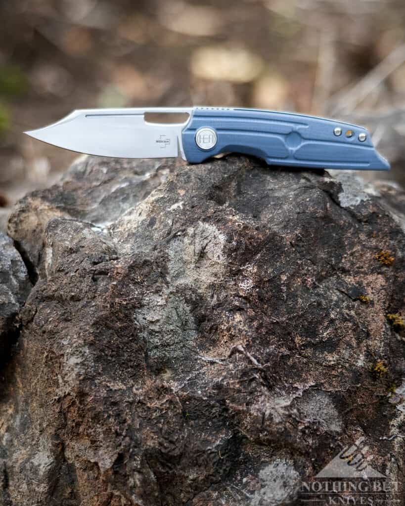 Boker Plus folding knife outdoors.