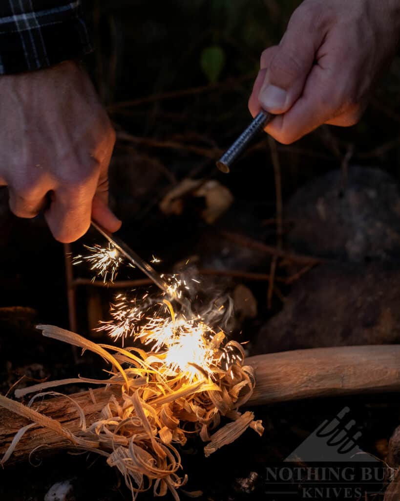 Throwing Spark With The Marttiini Fixed Blade