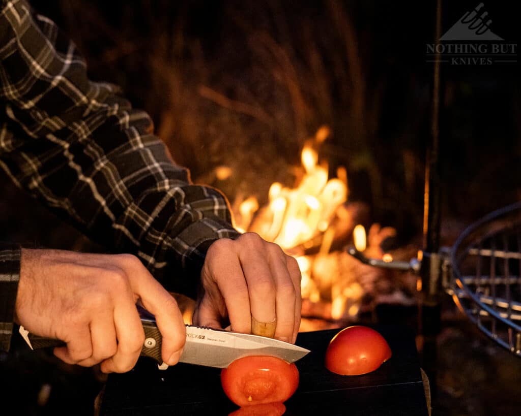Woox Rock 62 Knife Review - Image 19 Woox Rock 62 Knife Review - Image 4: Campfire Food Prep With A Woox Knife