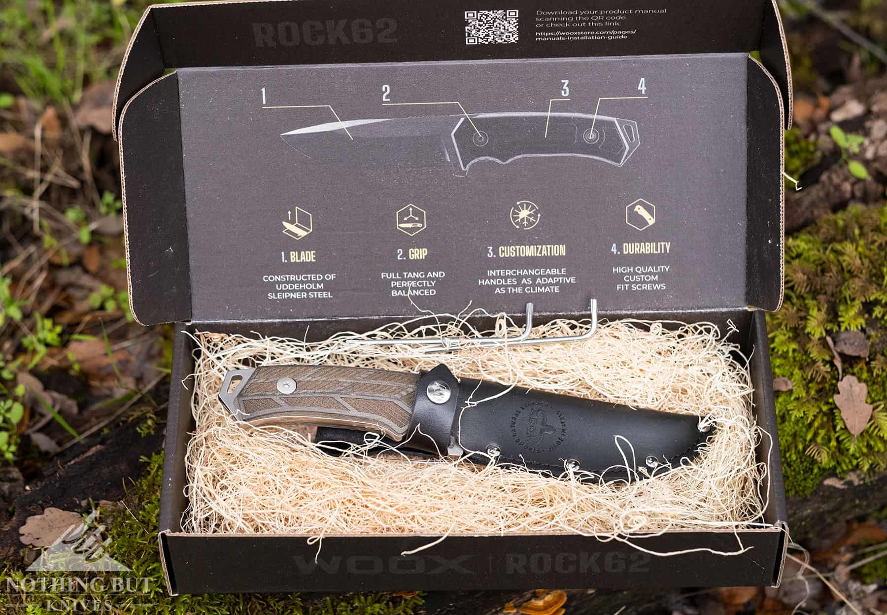 Woox Rock 62 Knife Review - Image 2 Woox Rock 62 Knife Review - Image 1: Woox Rock 62 Packagingl 1