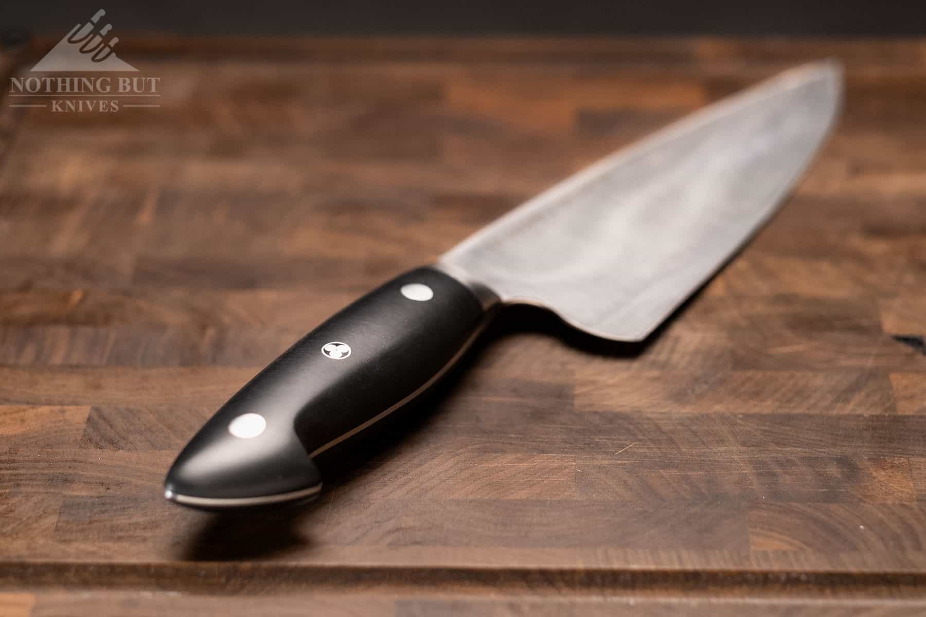The Kramer By Zwilling Euro Essential Stainless knives have large handles.