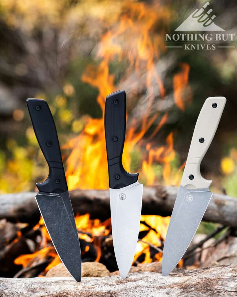 The Off-Grid Sierra comes in three different blade, handle and sheath color options.