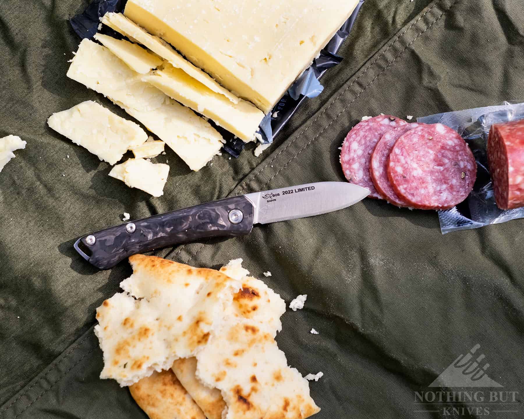 Picnic snack food prep with the Buck Saunter slipjoint knife. 