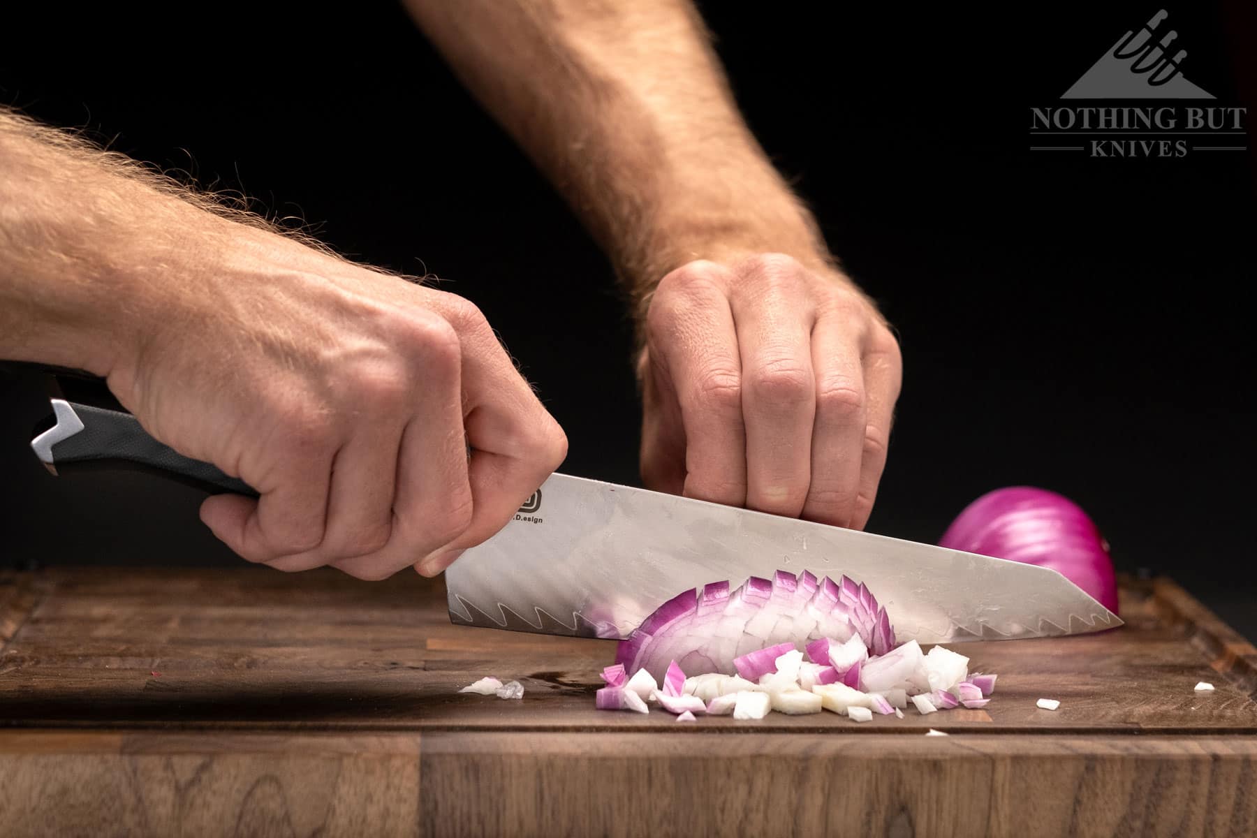 The Morgan did a great job of dicing this red onion. 