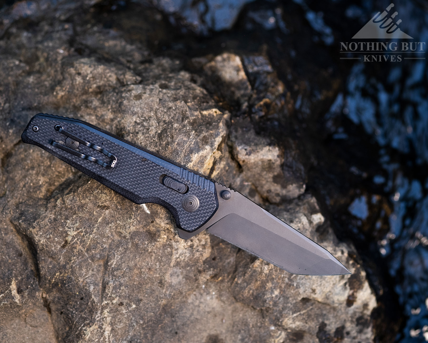 The SOG Vision XR, pictured here by a creek, has good fit and finish, but not great.