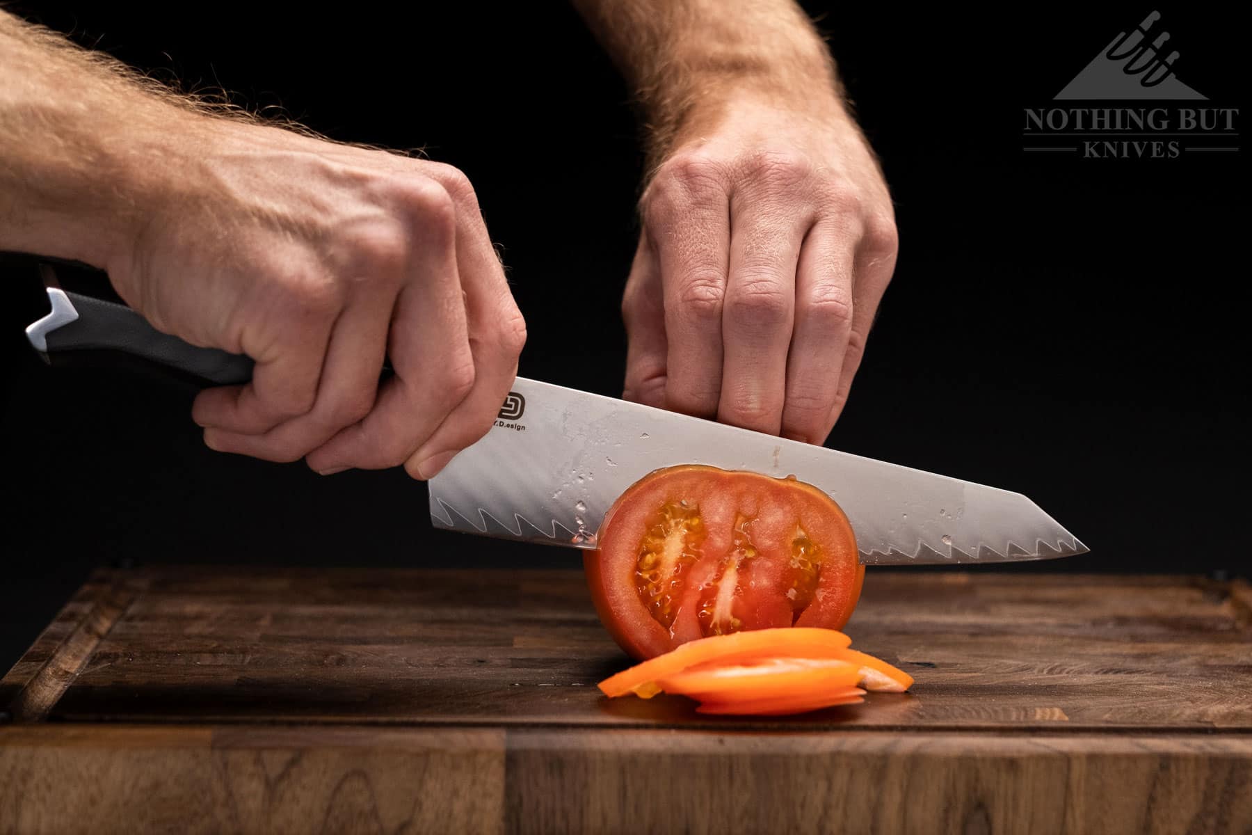 Vosteed Morgan Chef'S Knife Review - Image 5 The Vosteed Morgan has an asymmetrical grind which makes it easier to use if you are right handed.