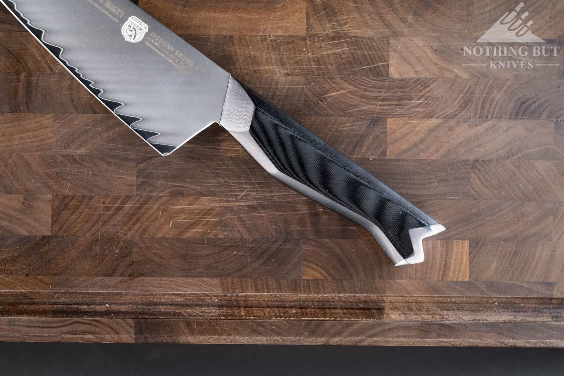 The design of the Vosteed Morgan chef knife handle is different, but comfortable.