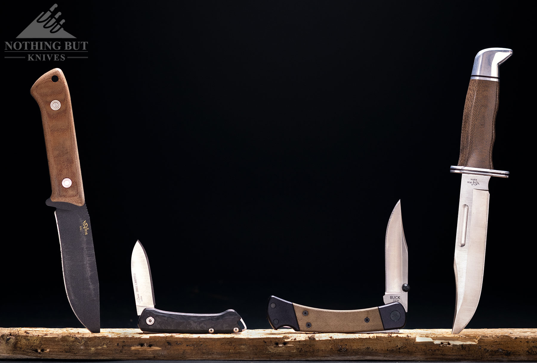 The Campadre, Saunter, 110 Hunter Sport and 119 Special Pro pictured here are all Buck knives made in Post Falls, Idaho. 