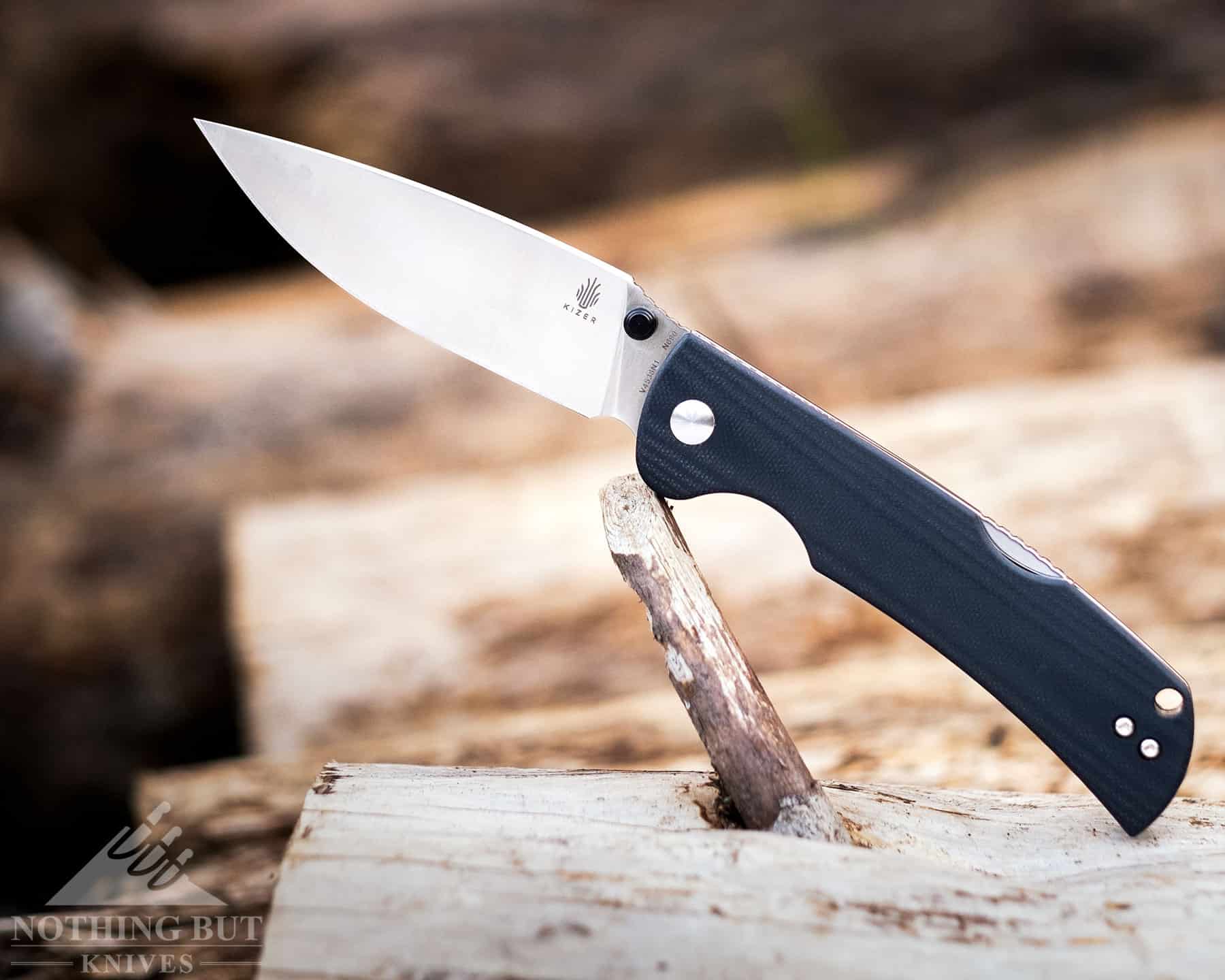 The Best Hard Use Pocket Knives Under $50 And $100 36 The Kizer Slicer pocket knife pictured here outdoors is one of our favorite pocket knives under $100.