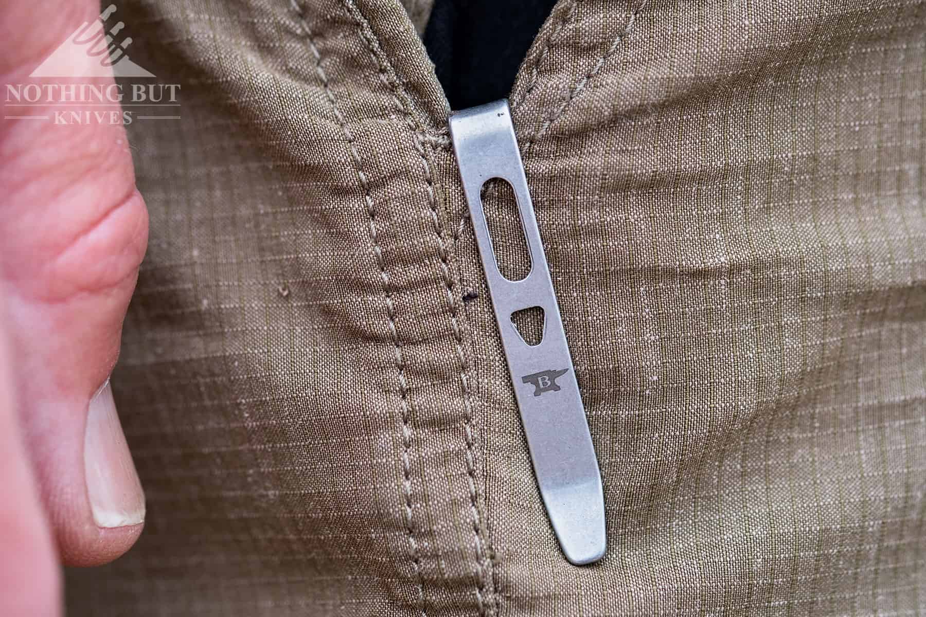 The Buck Knives HiLine has a deep carry pocket clip.