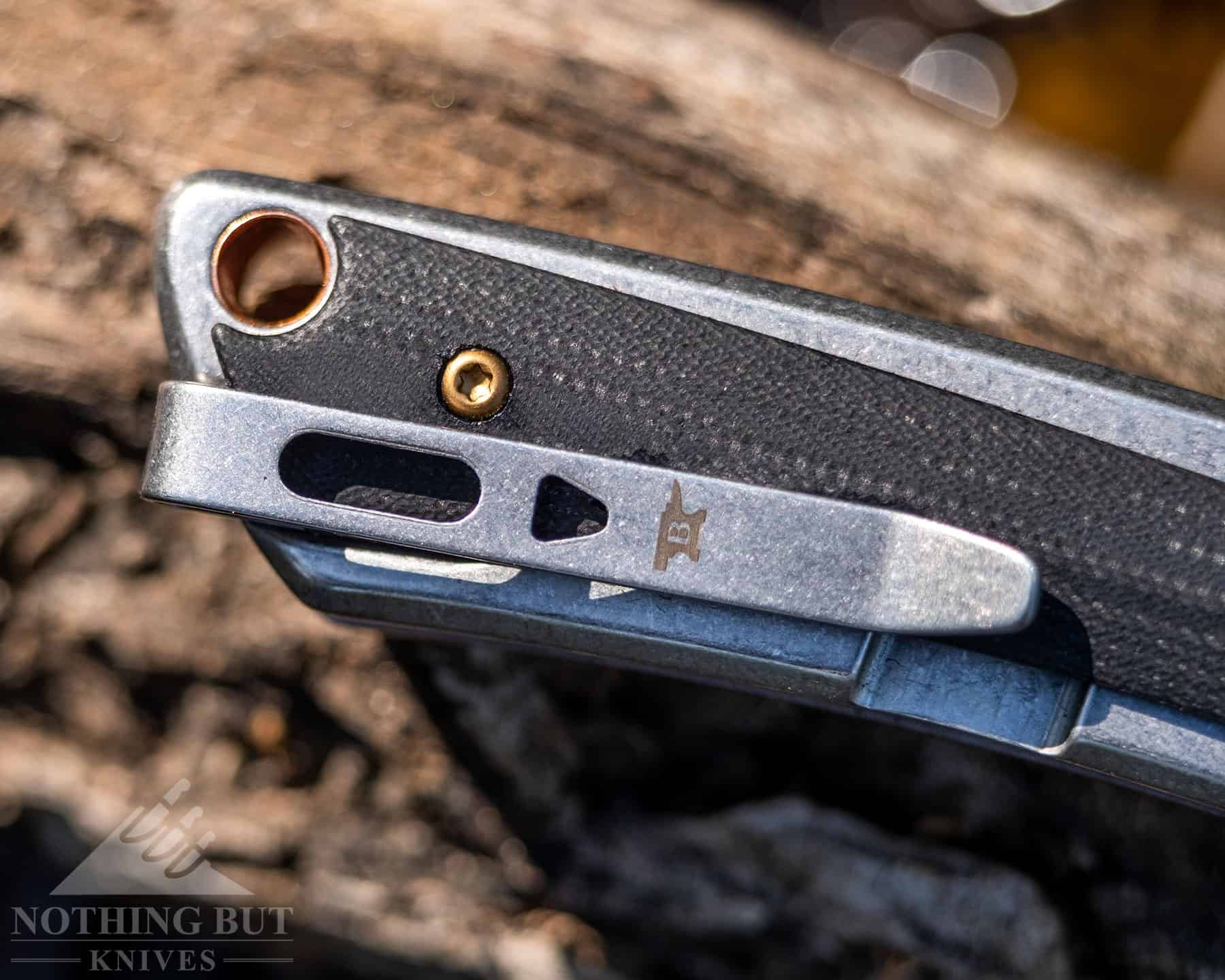 The Buck HiLine Pocket Clip is a bit too tight, but it can be loosened with a nickel.