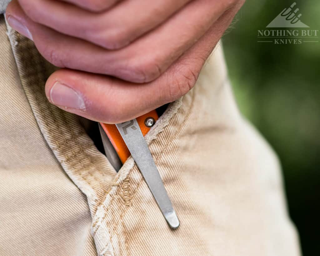 Revo Warden V2 Knife Review - Image 11 The Warden 2 slides easily out of the pocket.