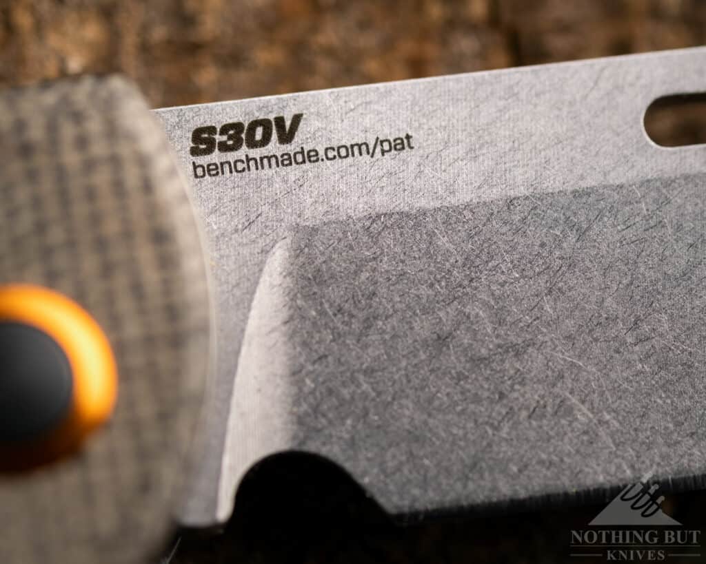 There is a URL printed on the blades of the Weekender under the S30V steel stamp,.