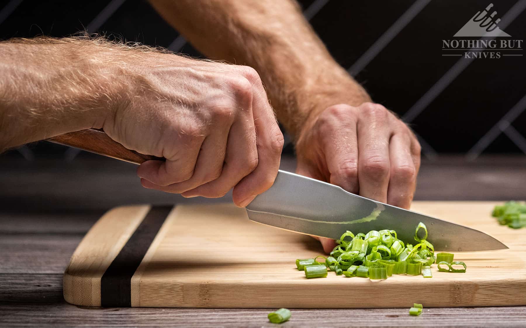 The Xin Cutlery XinCraft knife is great for detail work like dicing green onions. 