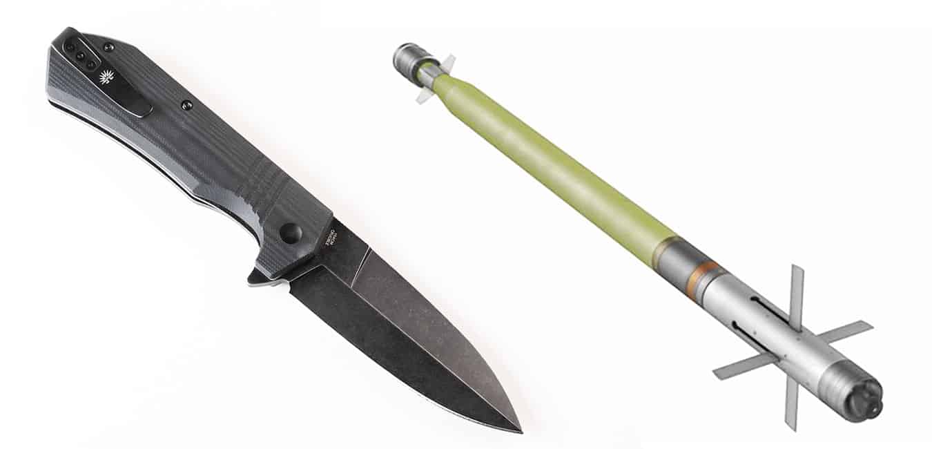 The Off-Grid Stinger knife design was influenced by the Stinger Missile. 