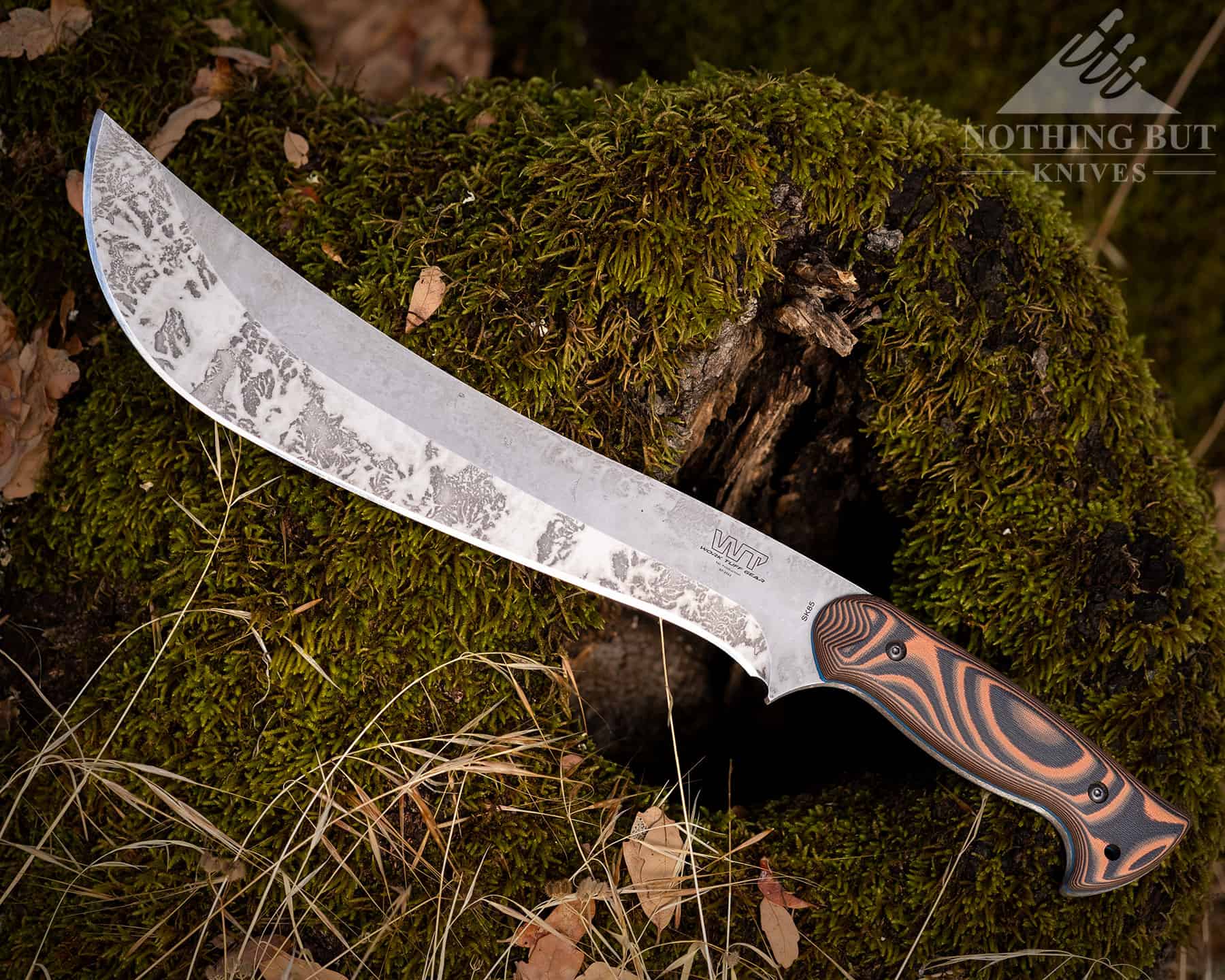 The Work Tuff Gear Apex is a great knife that can handle the job of an axe or machete.