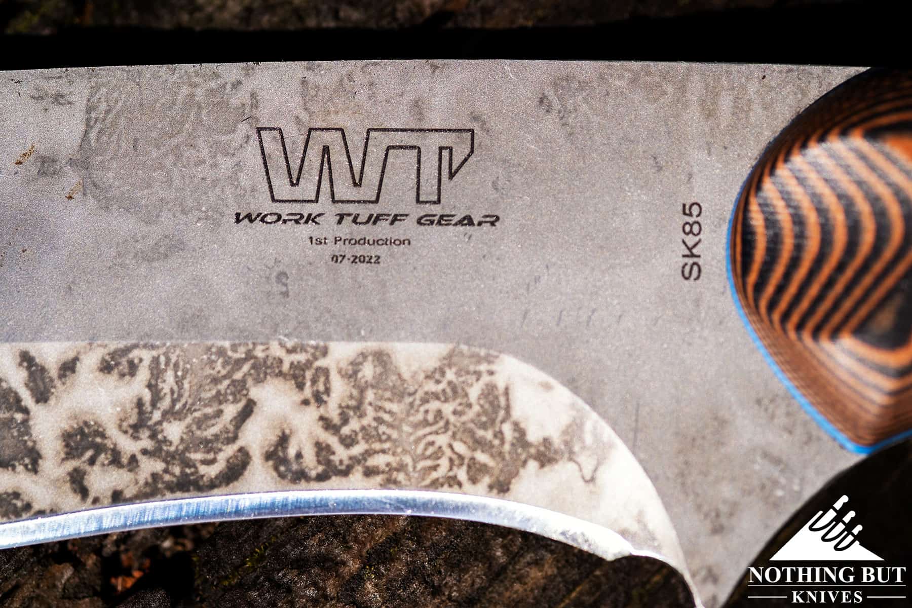 Work Tuff Gear Apex Review - Image 2 Work Tuff Gear knives are all stamped with the company's logo.