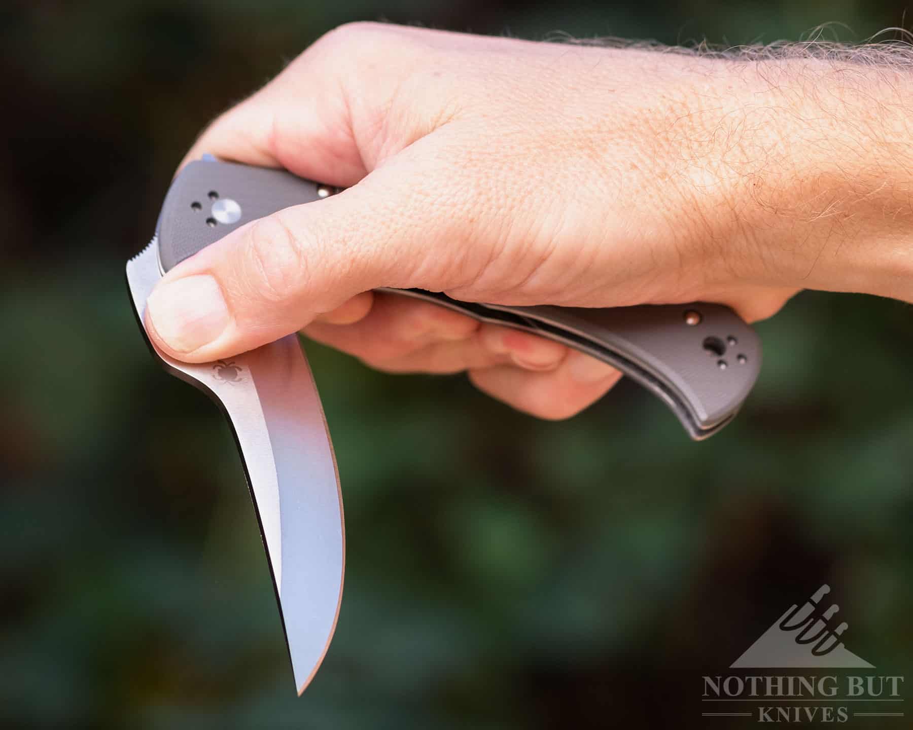 Spyderco's thumb-hole is such a simple idea, and provides the extra leverage needed to rock open this lock-blade.