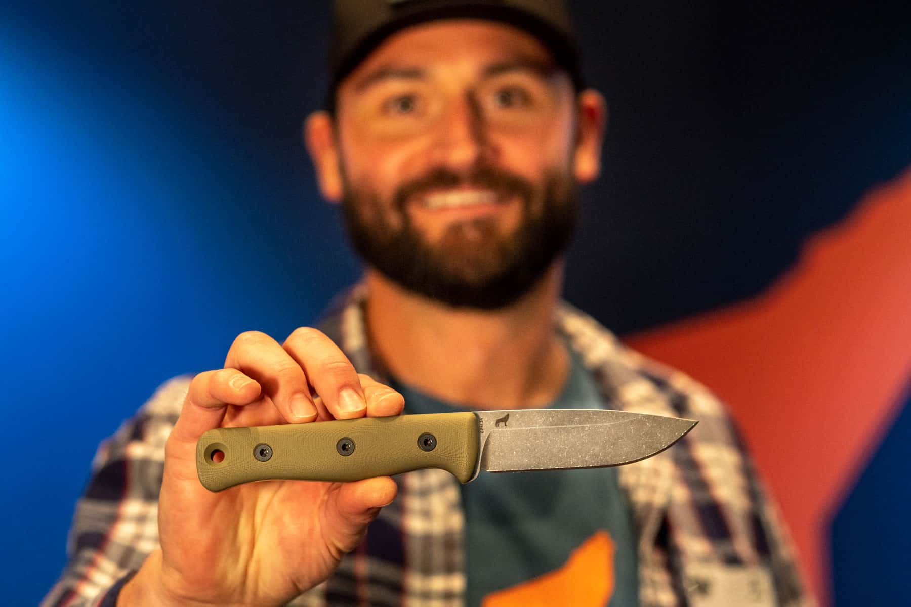 Stu Shank Holding One of His Popular Bushcraft Knives