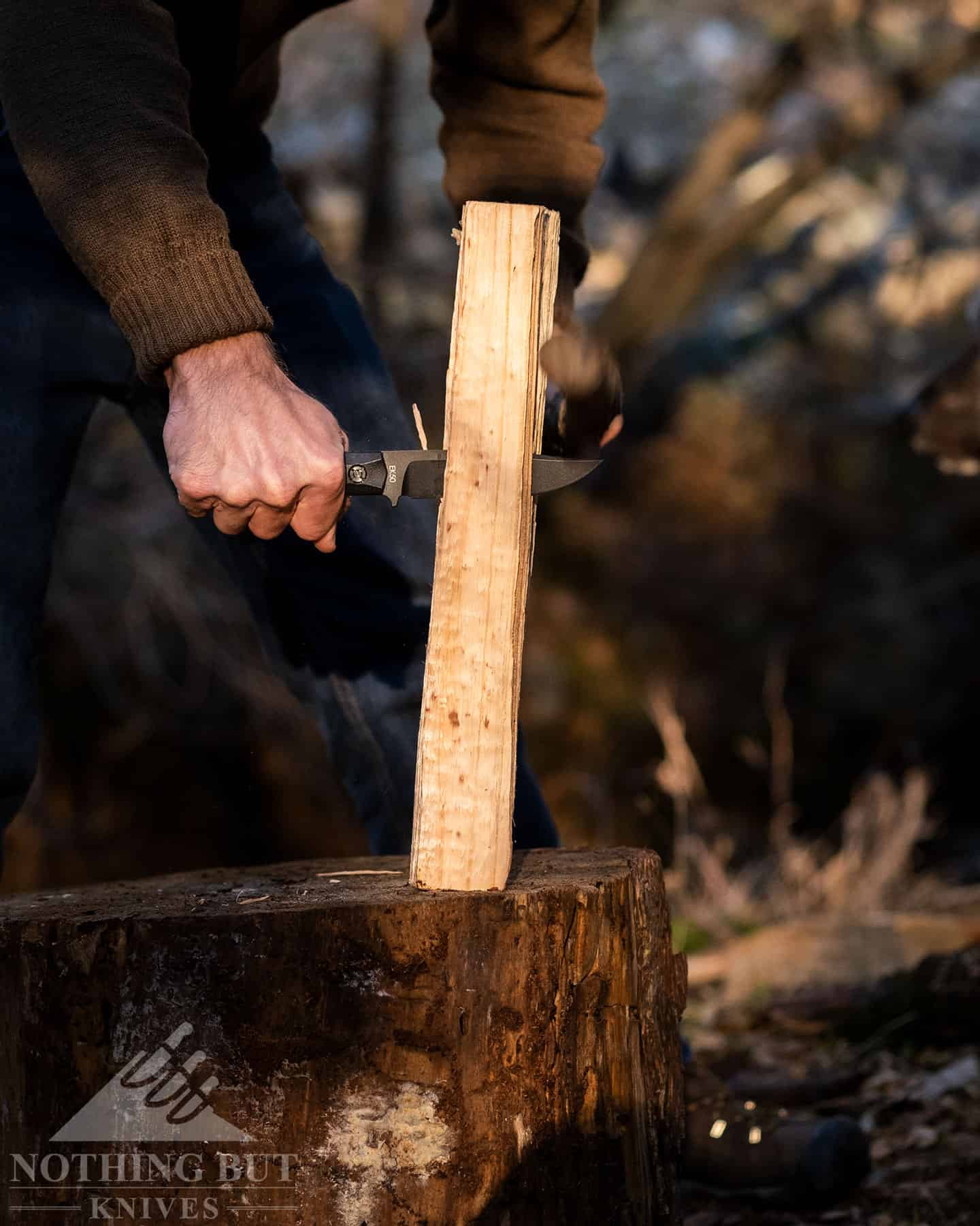 The Ka-Bar Ek Commando knives are good camp knives. They hand tasks such as batoning and feather sticking fairly well. 