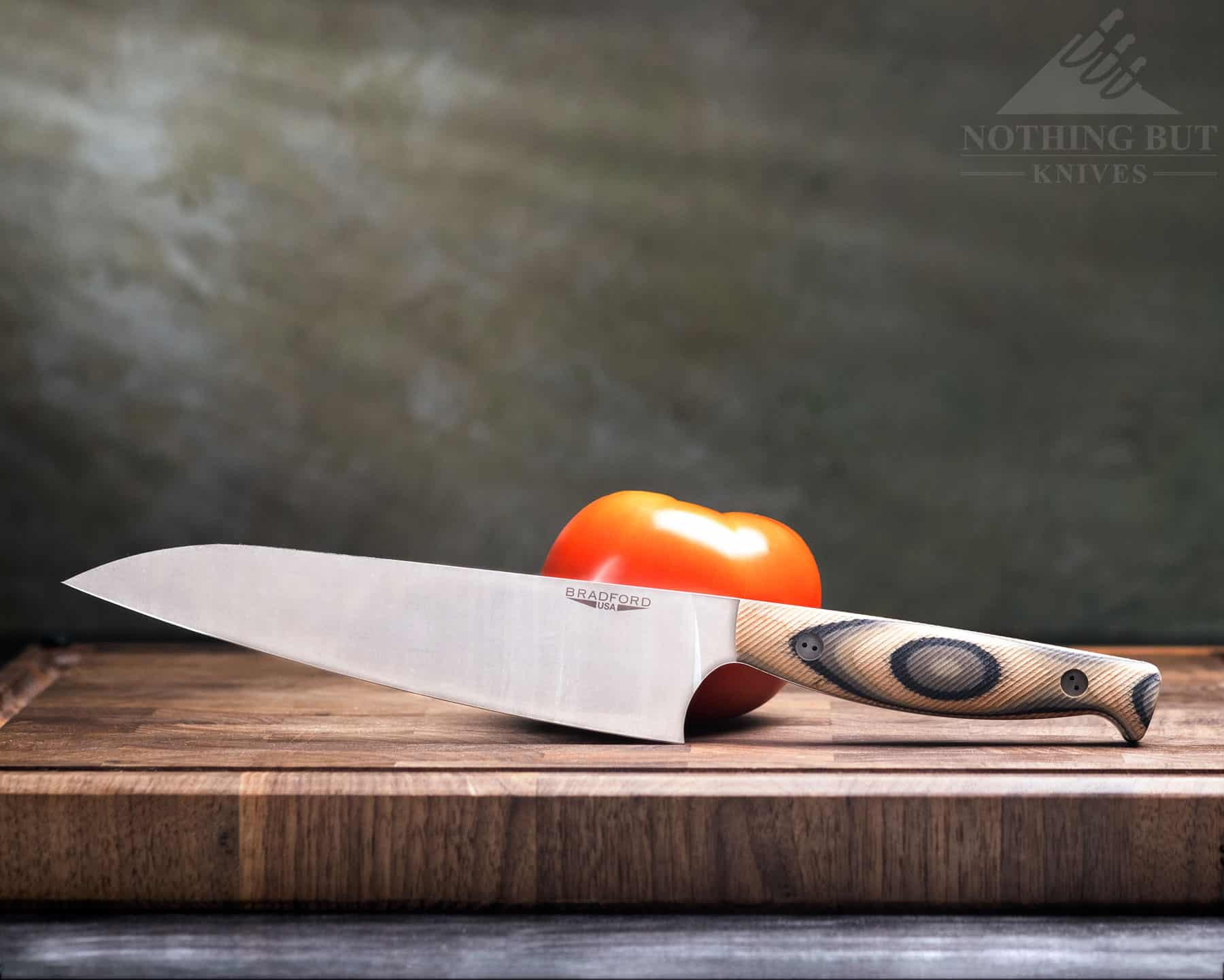 The Bradford 8 inch chef's knife is an excellent slicer with good balance and an industrial look. 