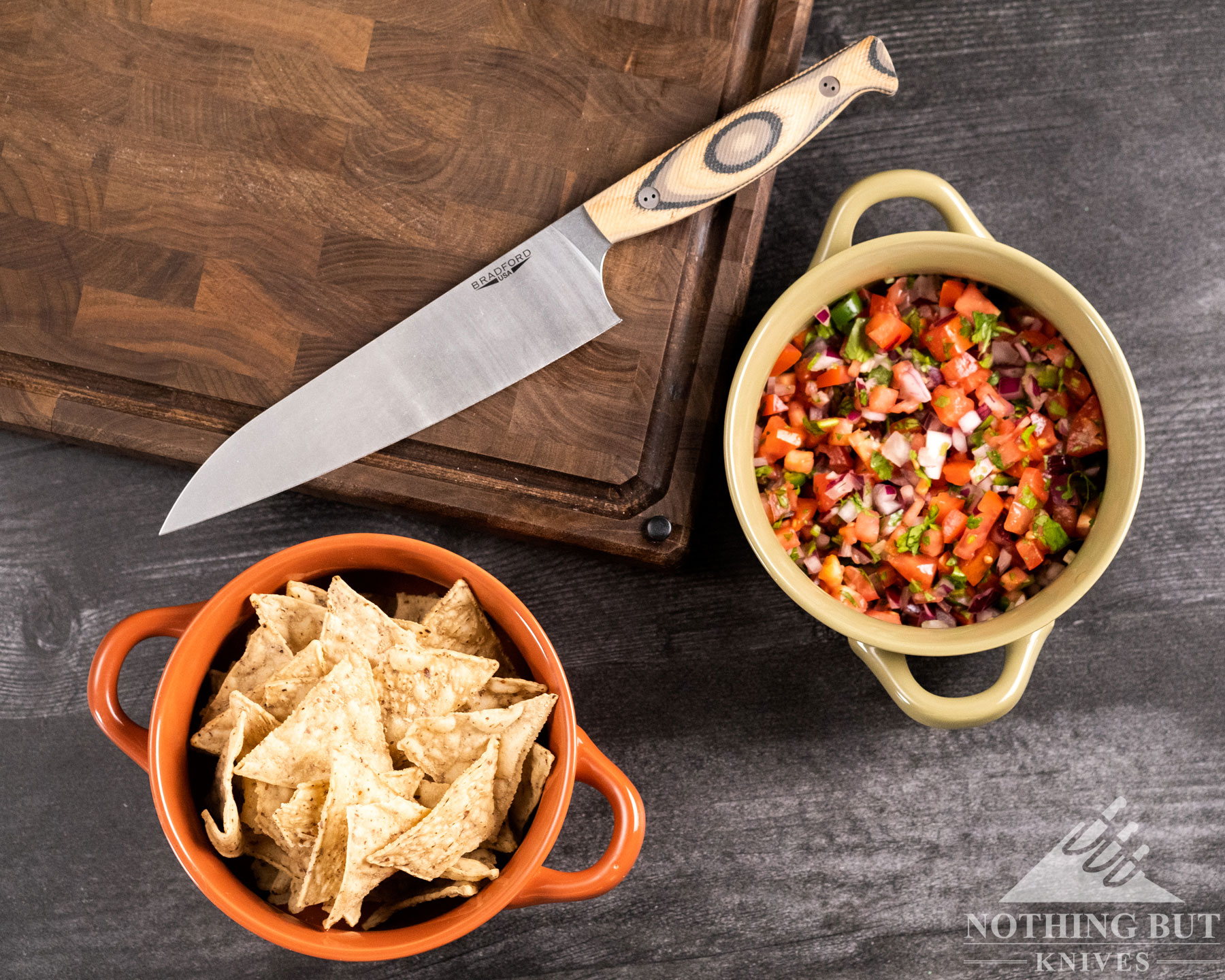 The Bradford chef knife is a great tool for making salsa. 