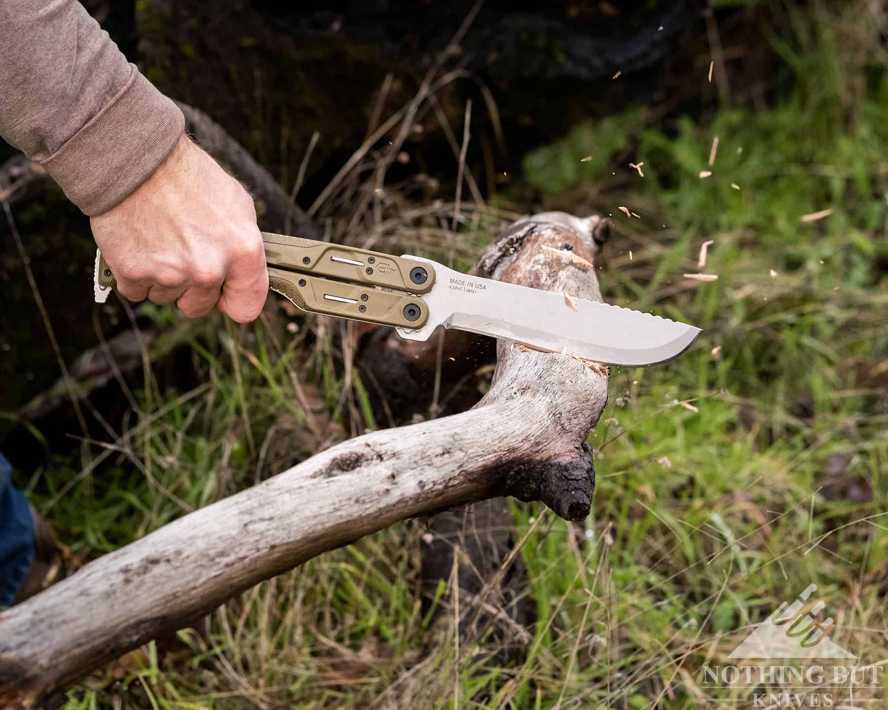 Gerber Doubledown Review - Image 5 Gerber Doubledown Review - Image 4: Chopping With The Doubledown