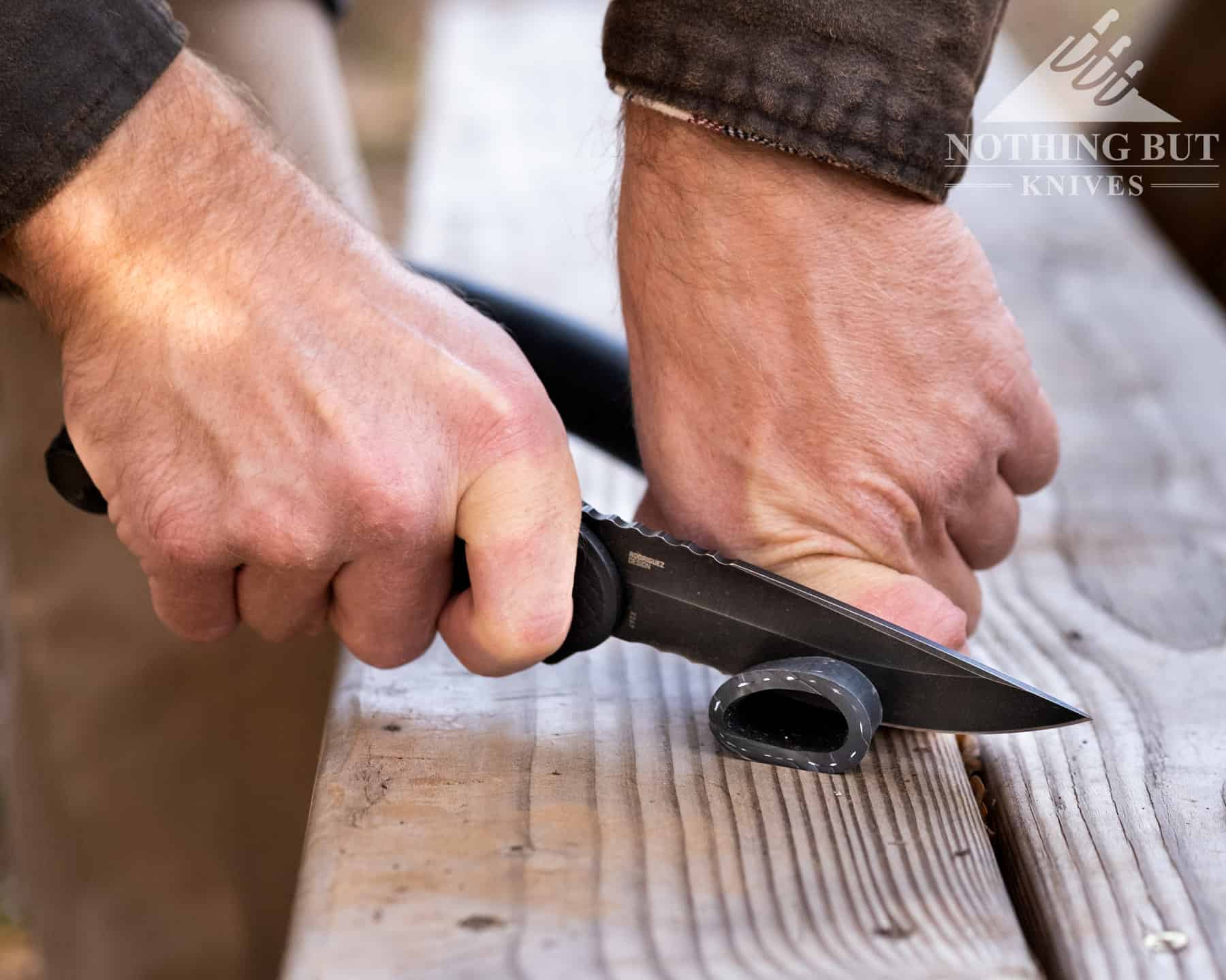 The Taco Viper handled tough tasks like cutting through rubber tubing better than most large folders. 