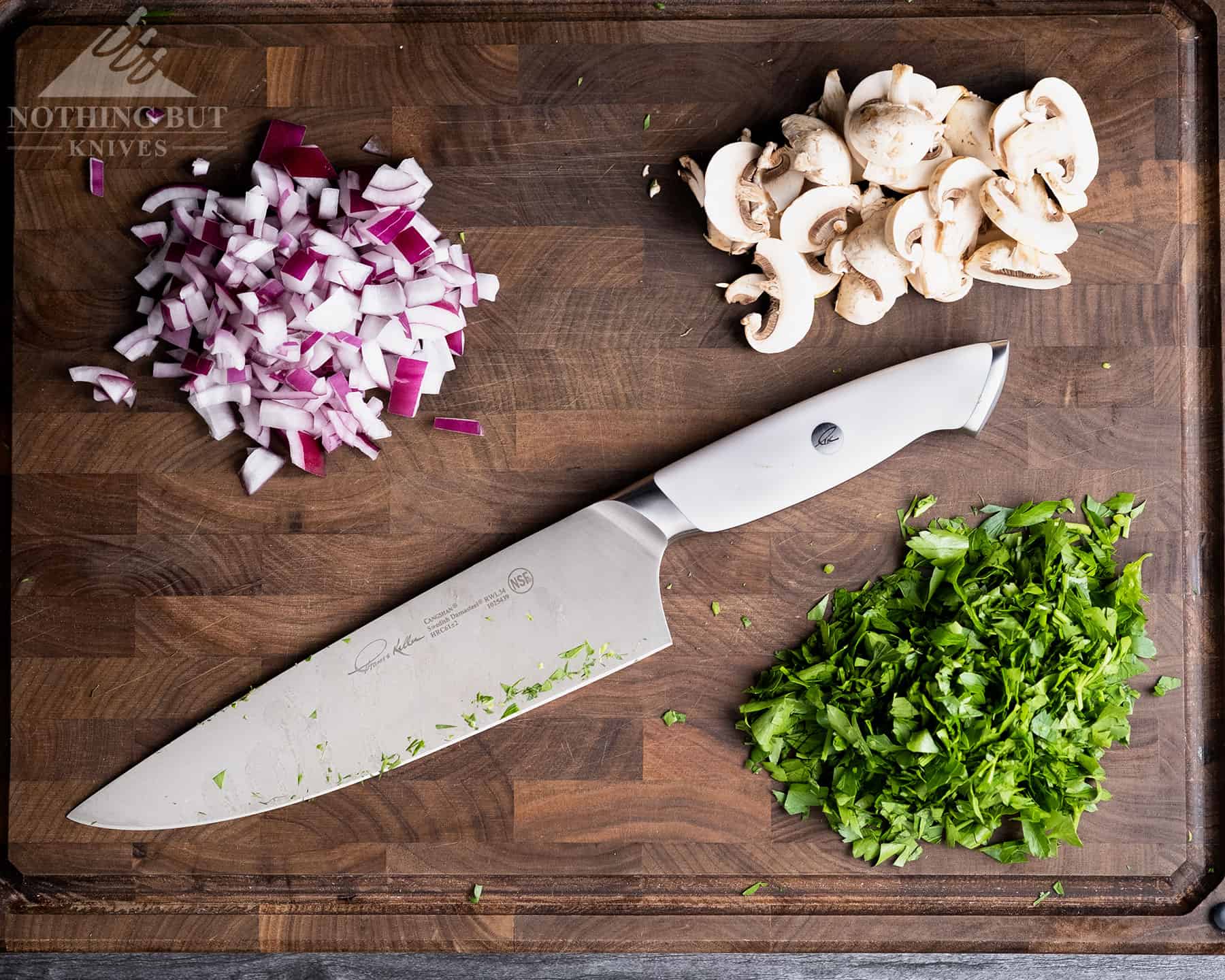 The Cangshan Thomas Keller 8 inch chef knife is one of our most recommended chef knives.