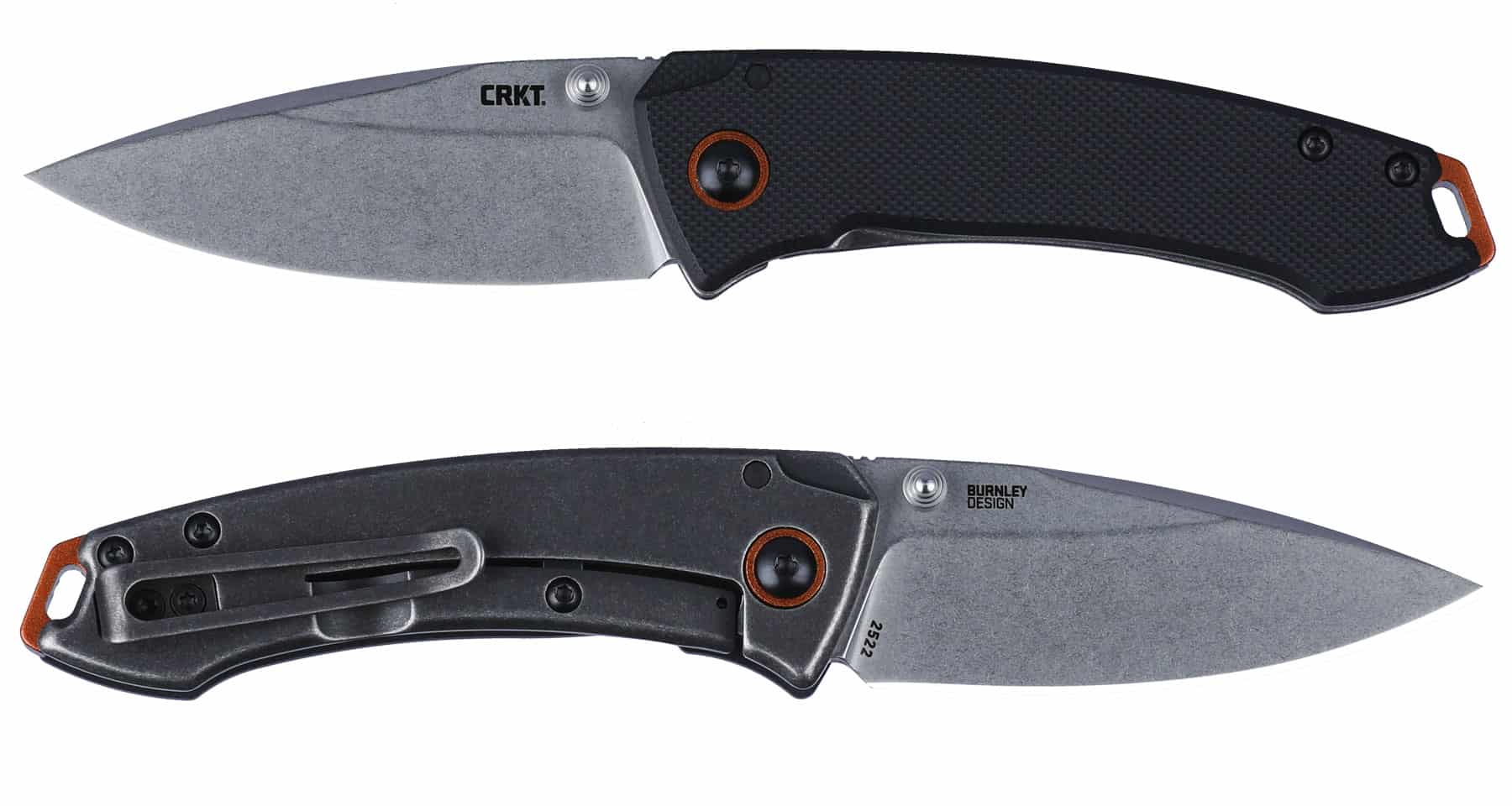 A front and back view of the CRKT Tuna Compact folding knife.