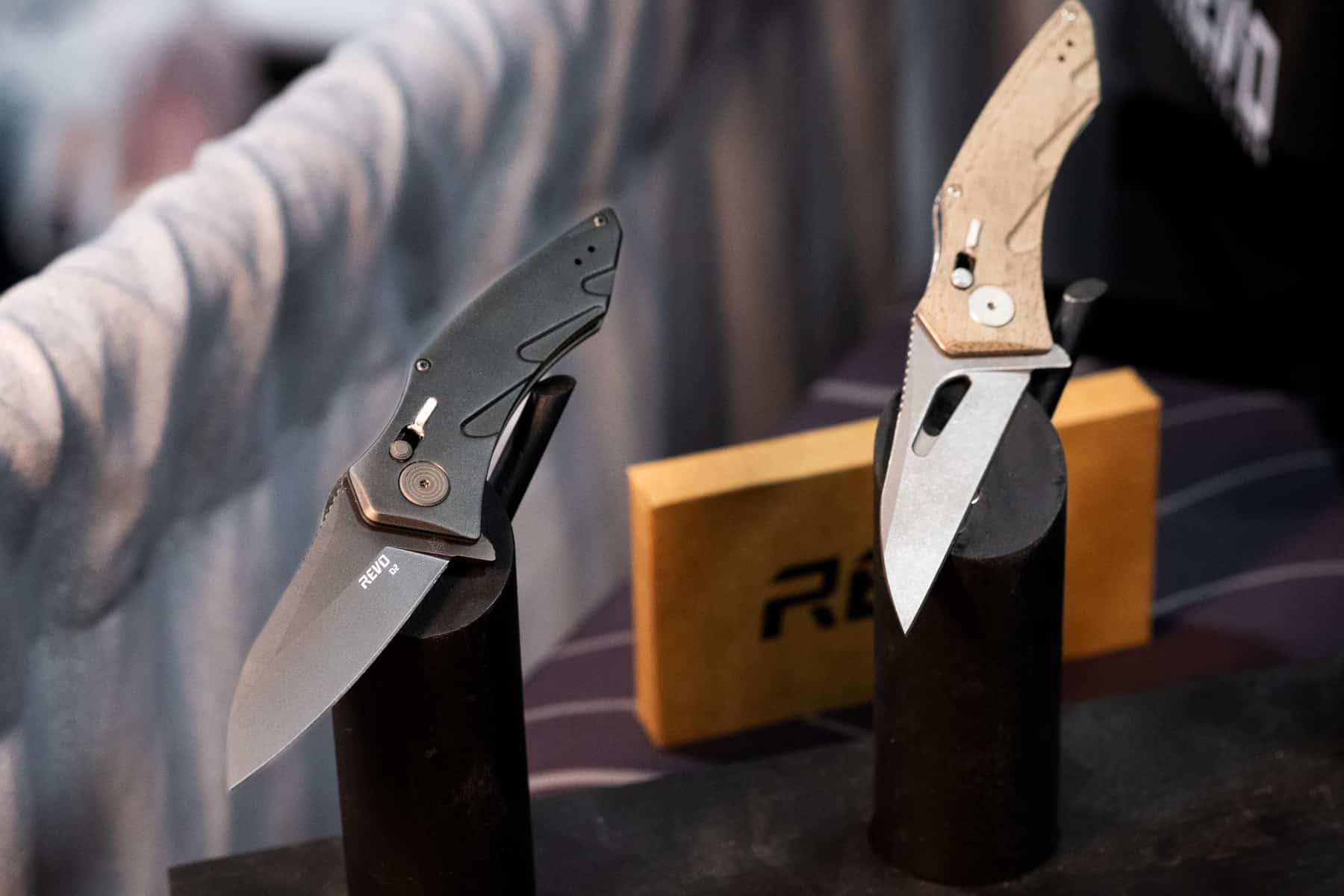 The Revo Storm will be available with G10 or Micarta handle scales. 
