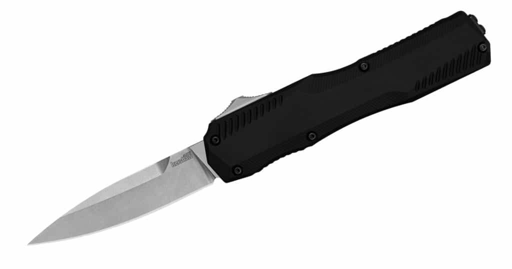 Kershaw Has An Otf Now (And A Bunch More Drop Point Flippers) - Image 1 The Kershaw Livewire is an American made Out The Front auto pocket knife that is expected to begin shipping in early 2023.