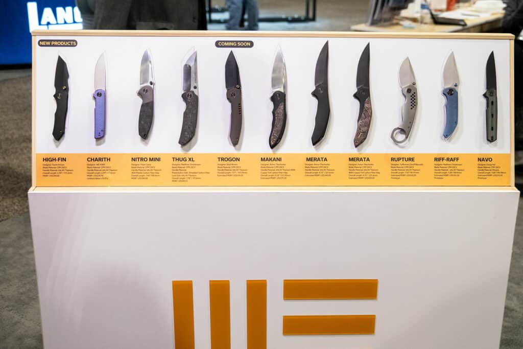 There were a lot of new folders and a few fixed blades from We, Civivi and Sencut.