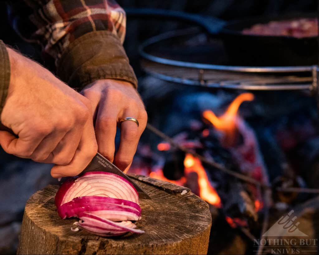 Esee Pinhoti Review - Image 19 The Pinhoti does a decent job at campfire food prep.