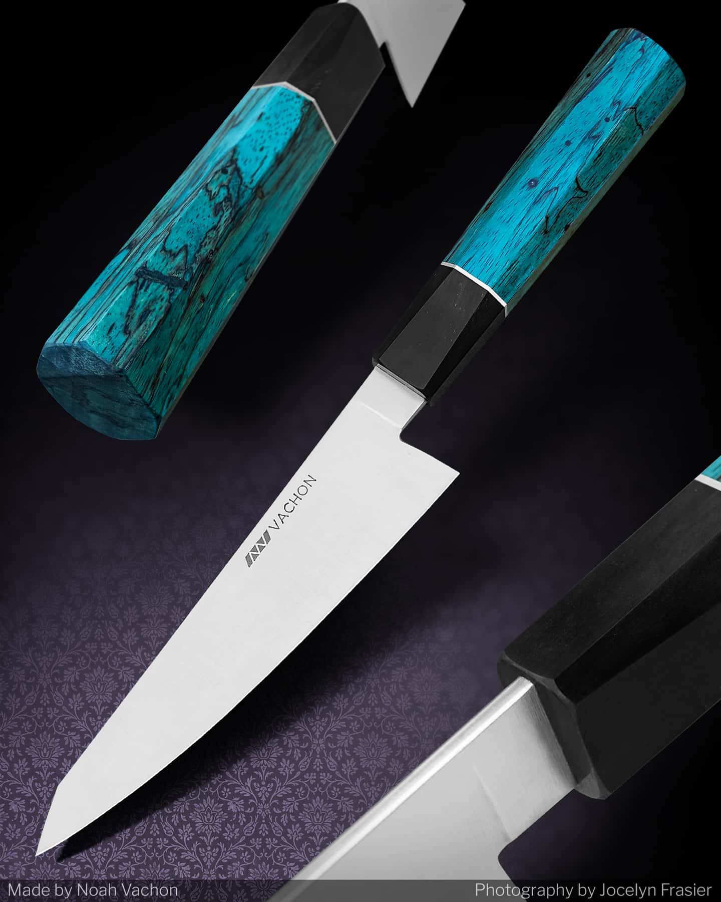 This 10 inch custom utility chef knife from Noah Vachon looks great, and it is surprisingly light.