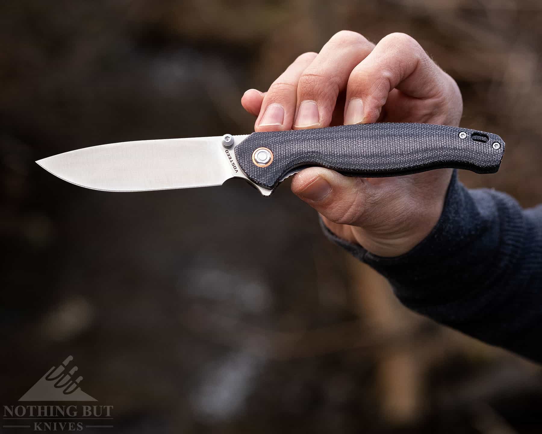The micarta handle on the Labrador is easy to grip even when wet, but the color options are all a bit muted. 