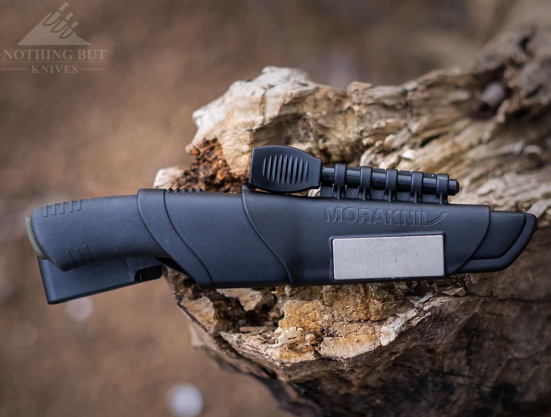 The Morakniv Bushcraft Black ships with a versatile sheath capable of multiple carry options. 