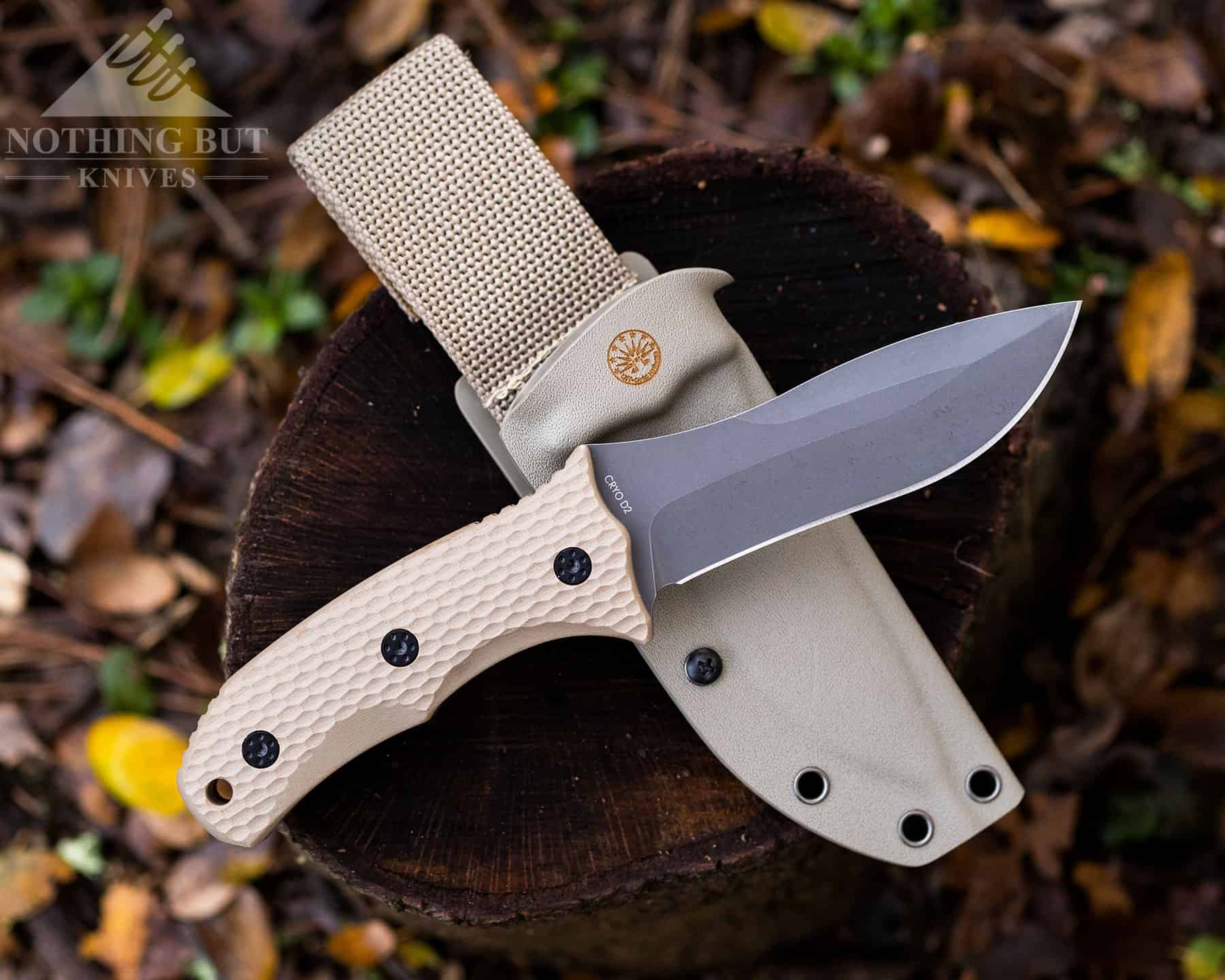 The Off-Grid Backcountry V2 ships with an innovative sheath that makes it a great option for hunting and backpacking trips. 