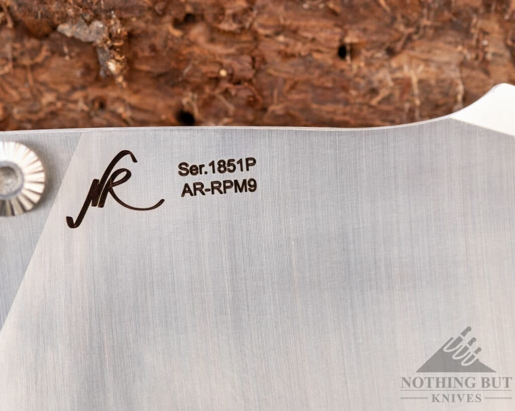 The Artisan Cutlery Ahab blade is made of AR-RPM9 steel. 