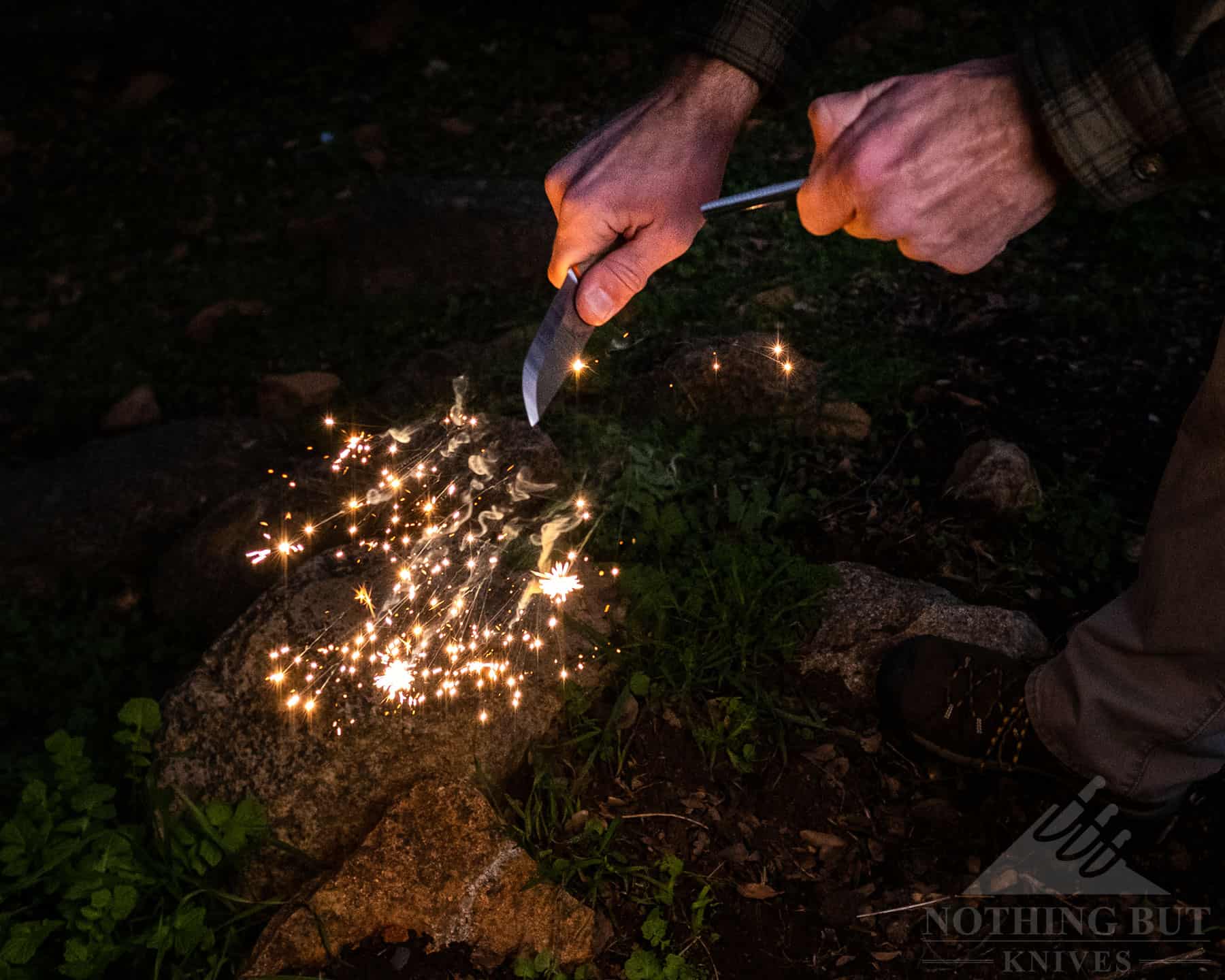 As the Firecraft name implies, this is a knife meant to help build fires. To this end, the spine is ground to a flat that's ideal for catching a ferro rod.