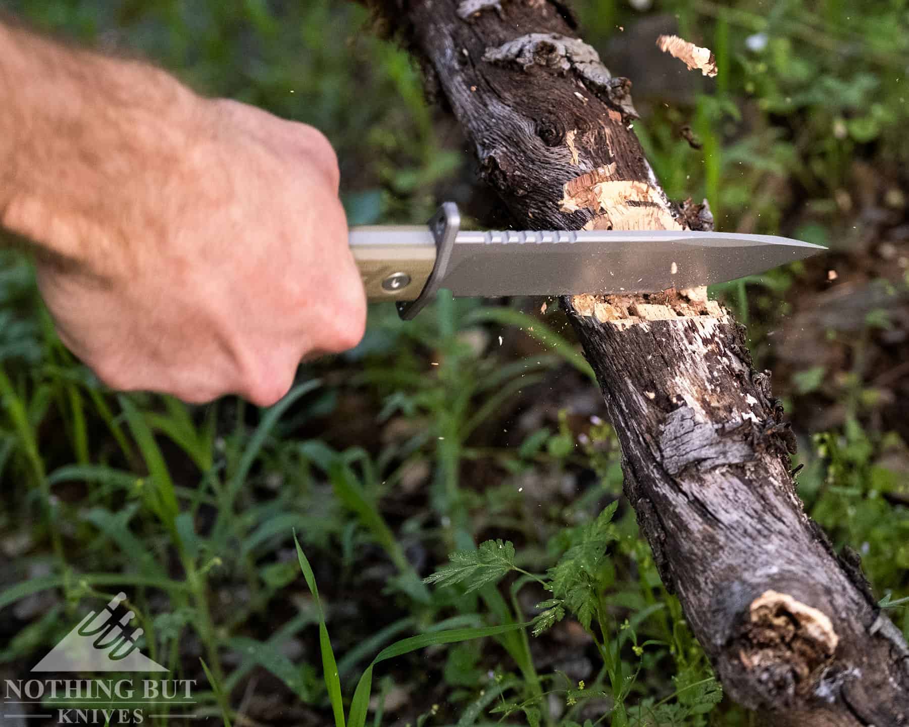 The good balance and easy grip handle of the Zero Tolerance 0006 make is a great chopping knife.