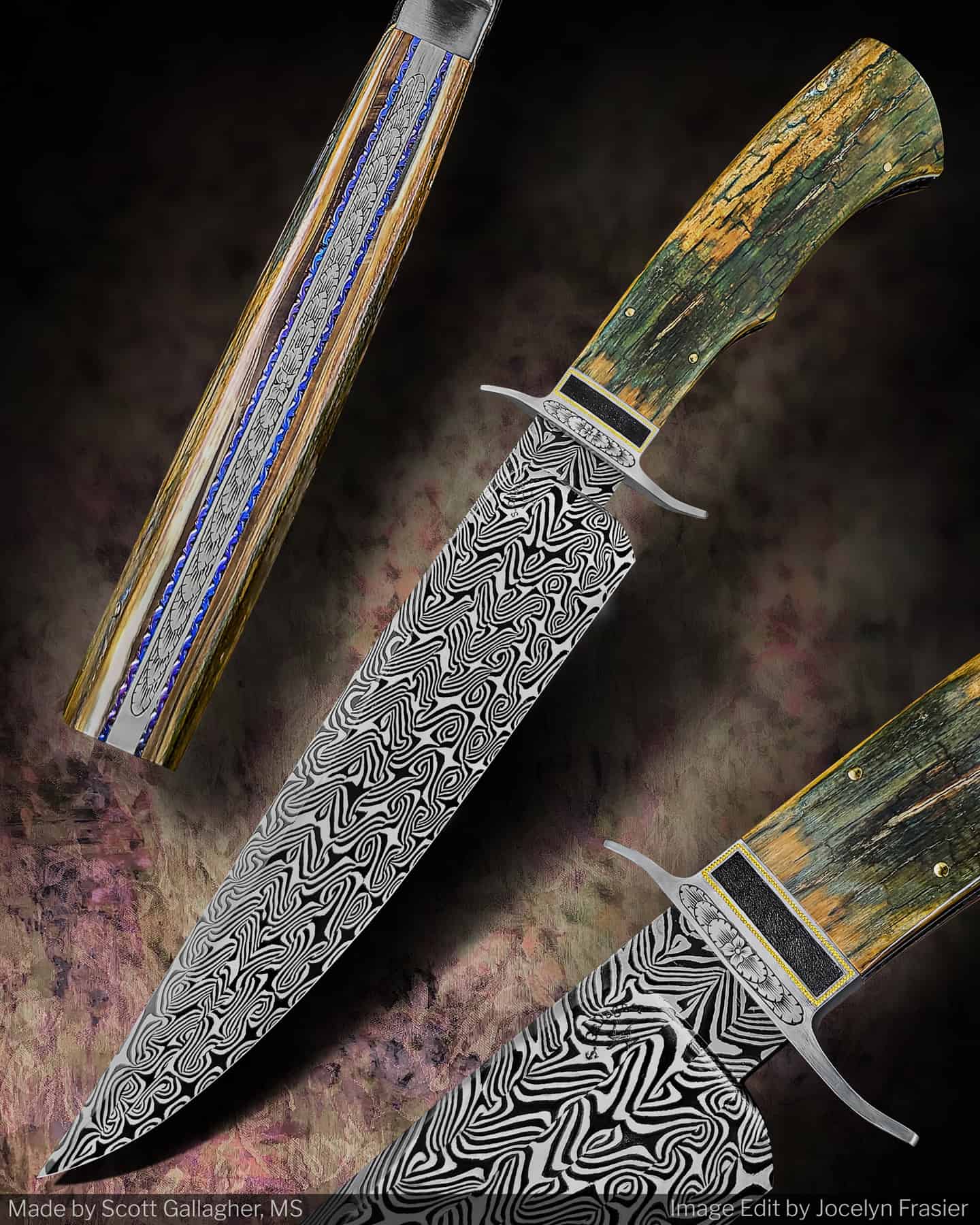 Turkish Twist Bowie knife by Scott Gallagher.