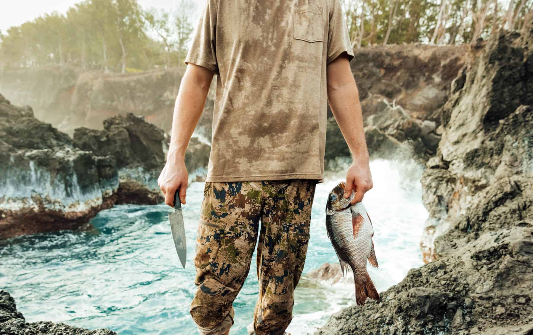 The James Brand Collaborates On A New Outdoor Chef Knife 3 Getting ready to prepare a freshly caught fish with the all new James Brand Anzick chef knife.