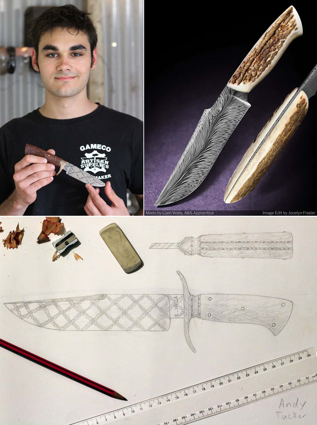New Zealand custom knifemaker , Liam Walle has skill far beyond his years.