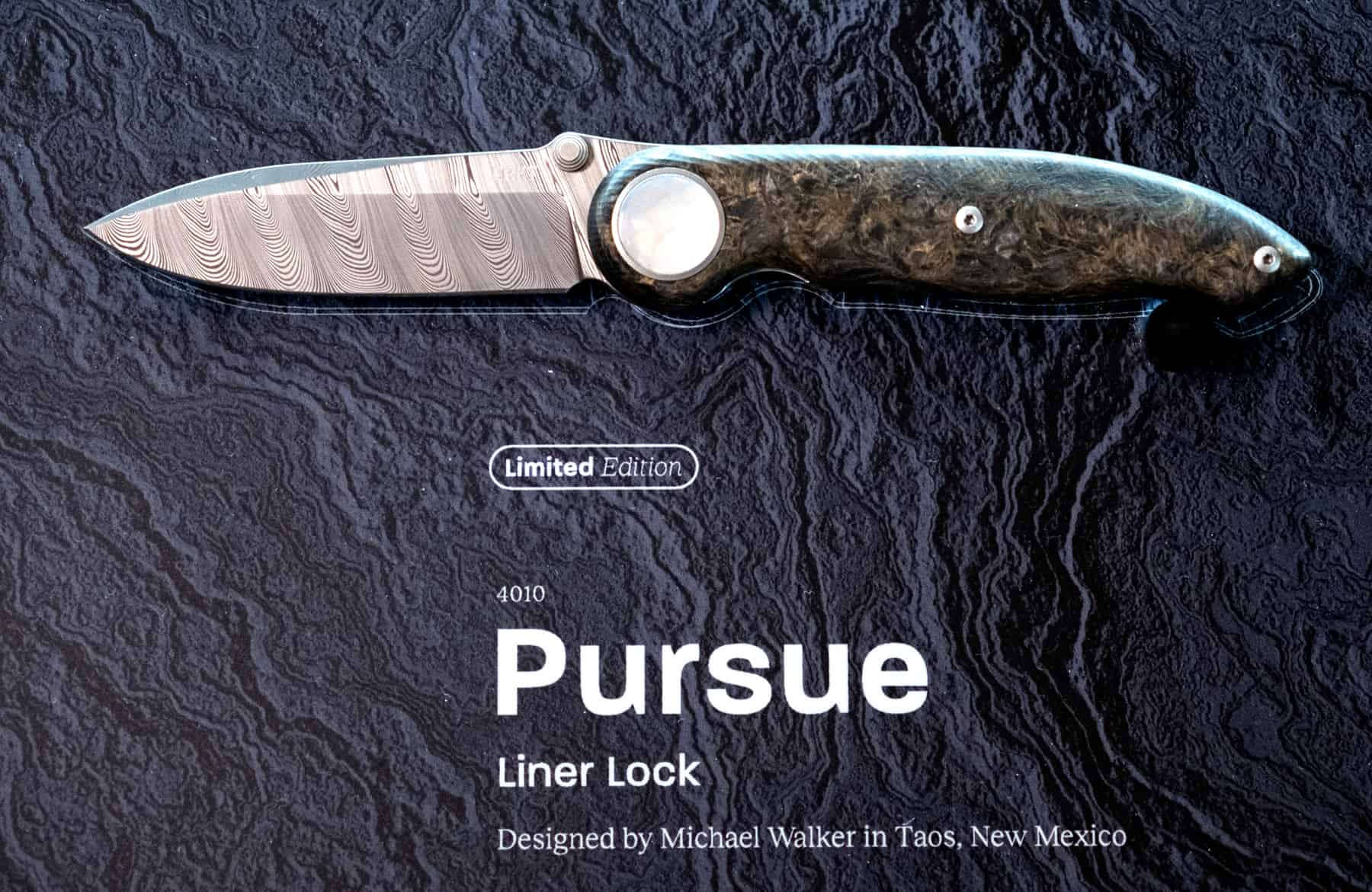 The CRKT Pursue is a limited edition pocket knife designed by Michael Walker for CRKT.